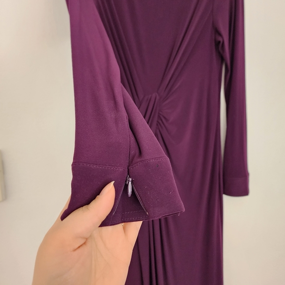 Vince Camuto - Long Sleeve Jersey Gown - Size 10 - Purple - Picture 5 of 7